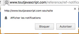 Exemple script Notification.requestPermission() dans la rfrence du JavaScript par ToutJavaScript.com