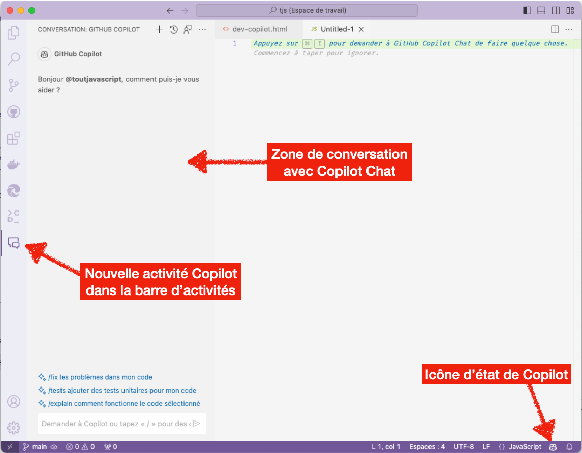 L'extension Copilot dans Visual Studio Code
