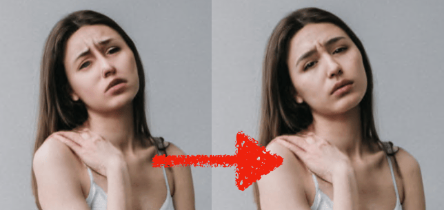 Rendu avant/aprs sur un visage