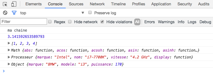 Exemple script window.console.log() dans la rfrence du JavaScript par ToutJavaScript.com